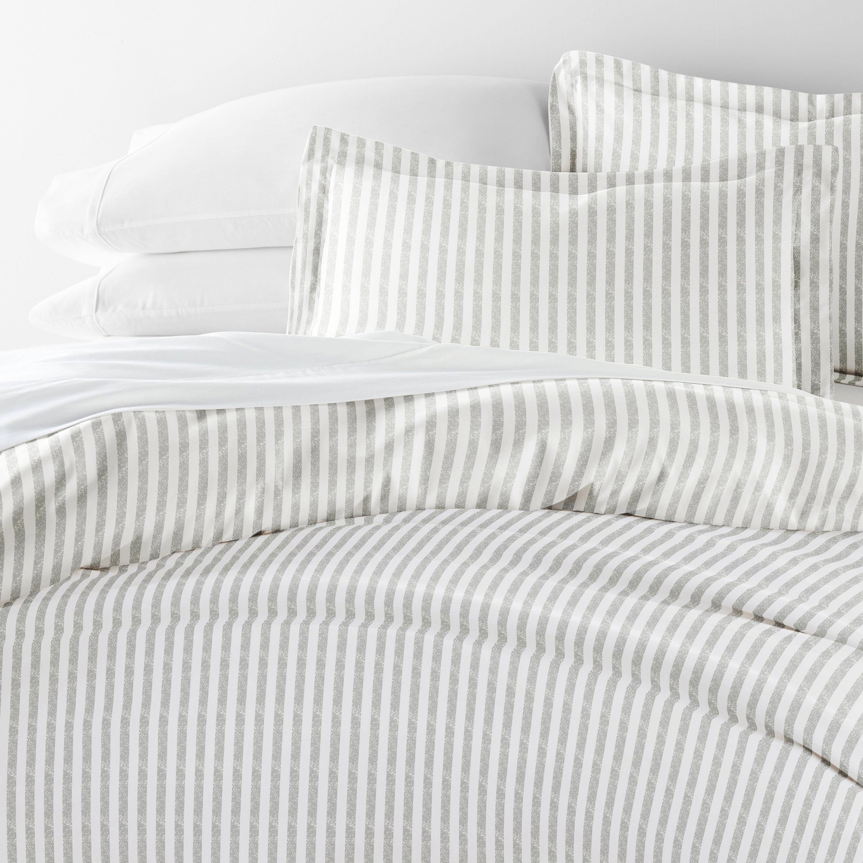 Puffed Rugged Stripes Patterned Duvet Cover Set