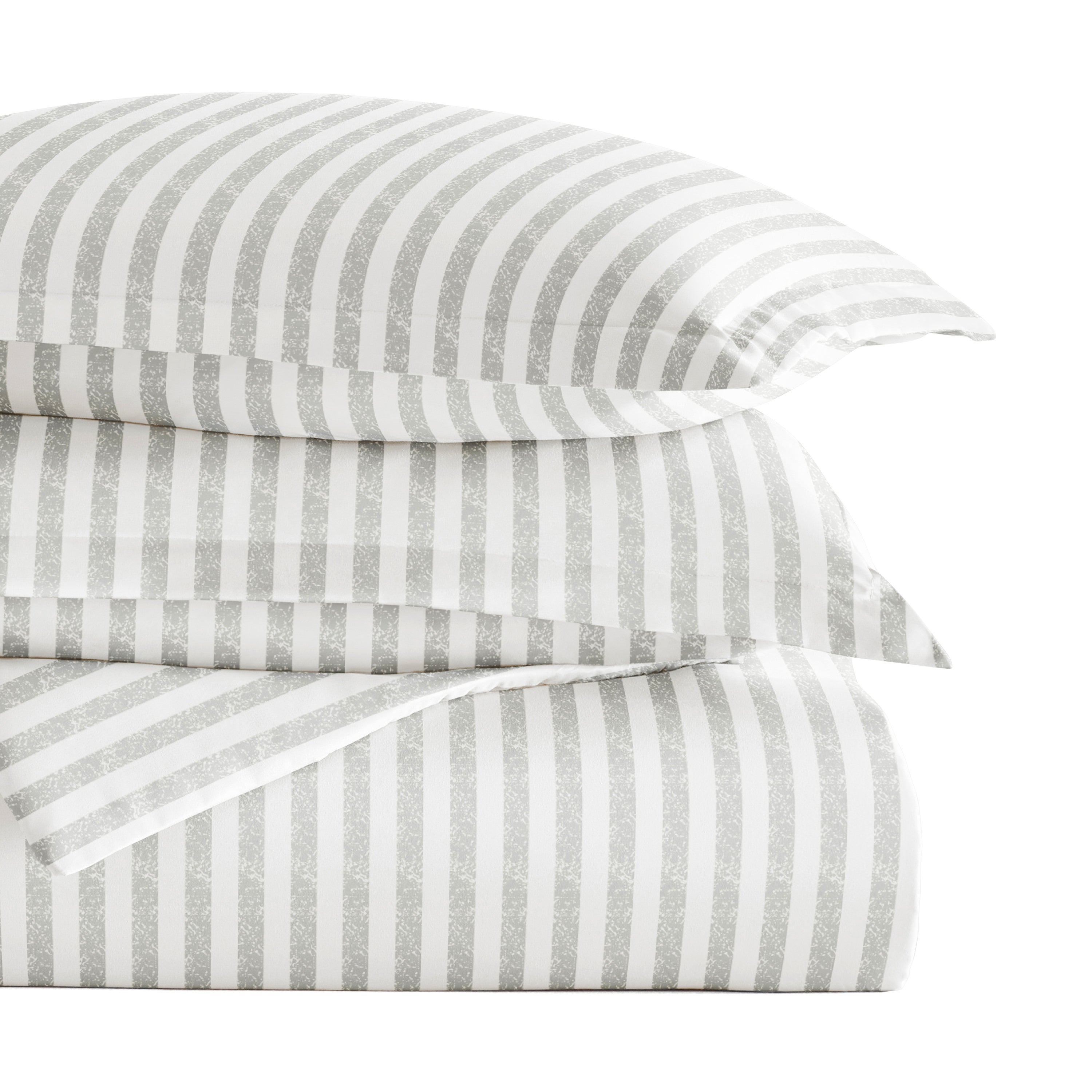 Puffed Rugged Stripes Patterned Duvet Cover Set