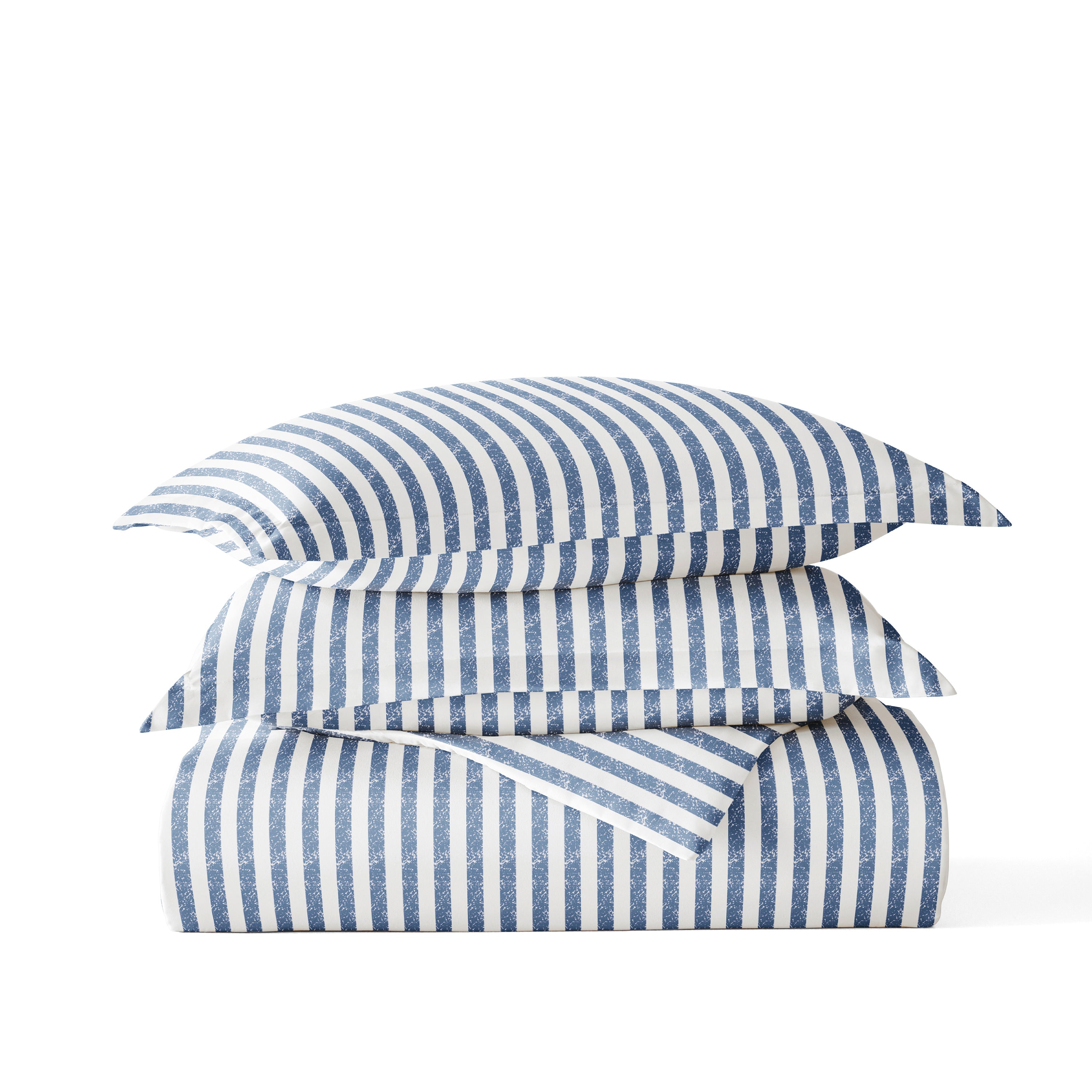 Puffed Rugged Stripes Patterned Duvet Cover Set