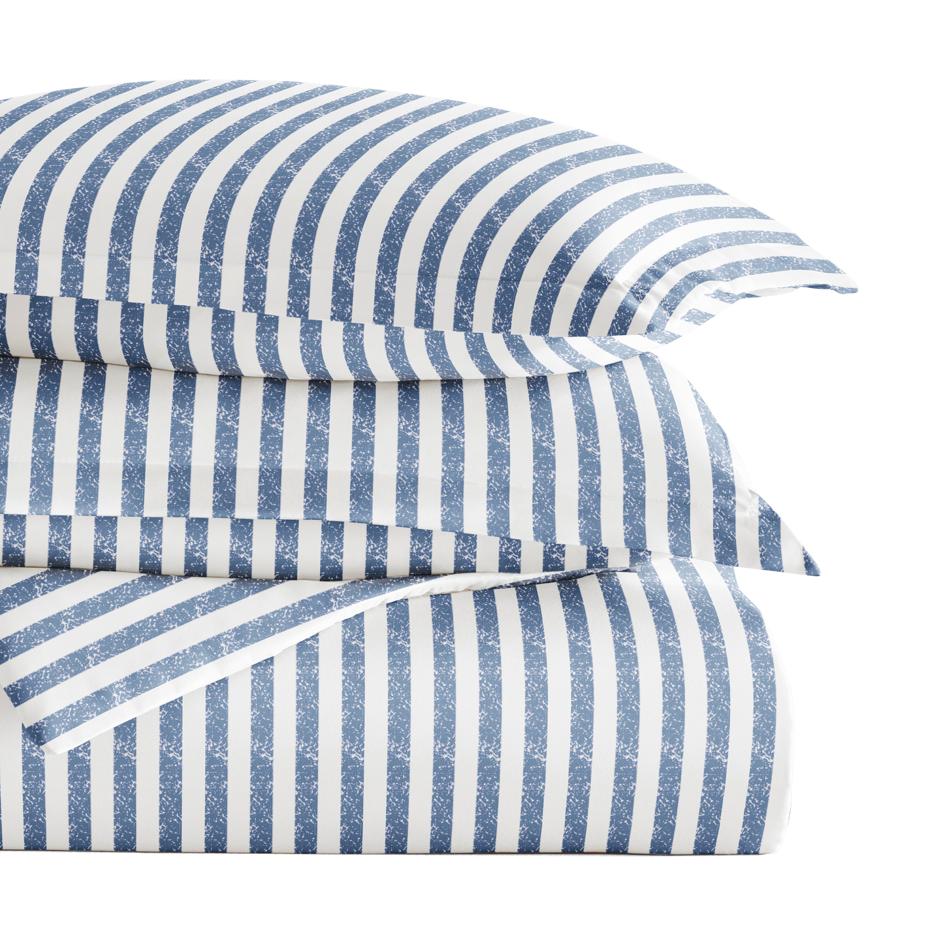 Puffed Rugged Stripes Patterned Duvet Cover Set