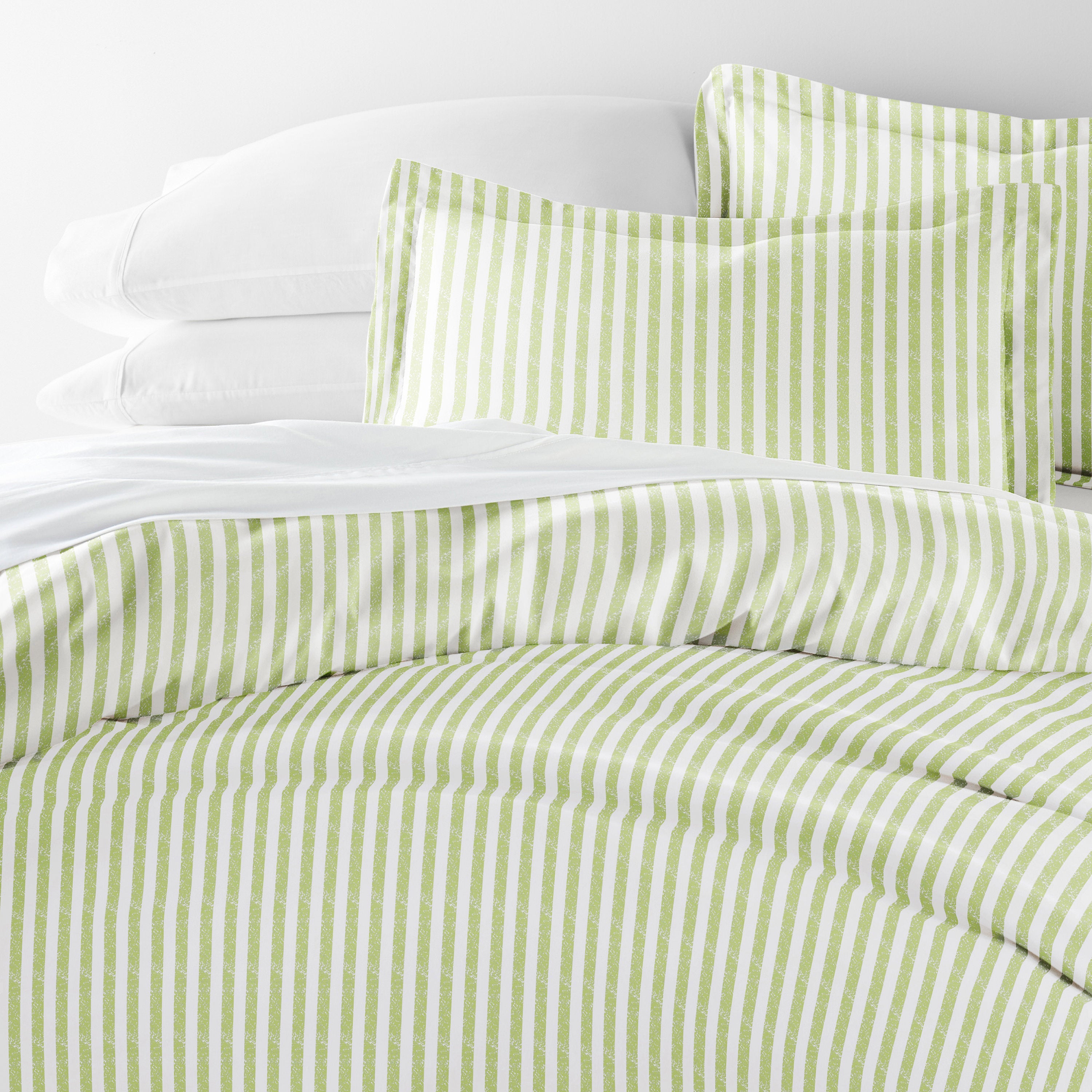 Puffed Rugged Stripes Patterned Duvet Cover Set