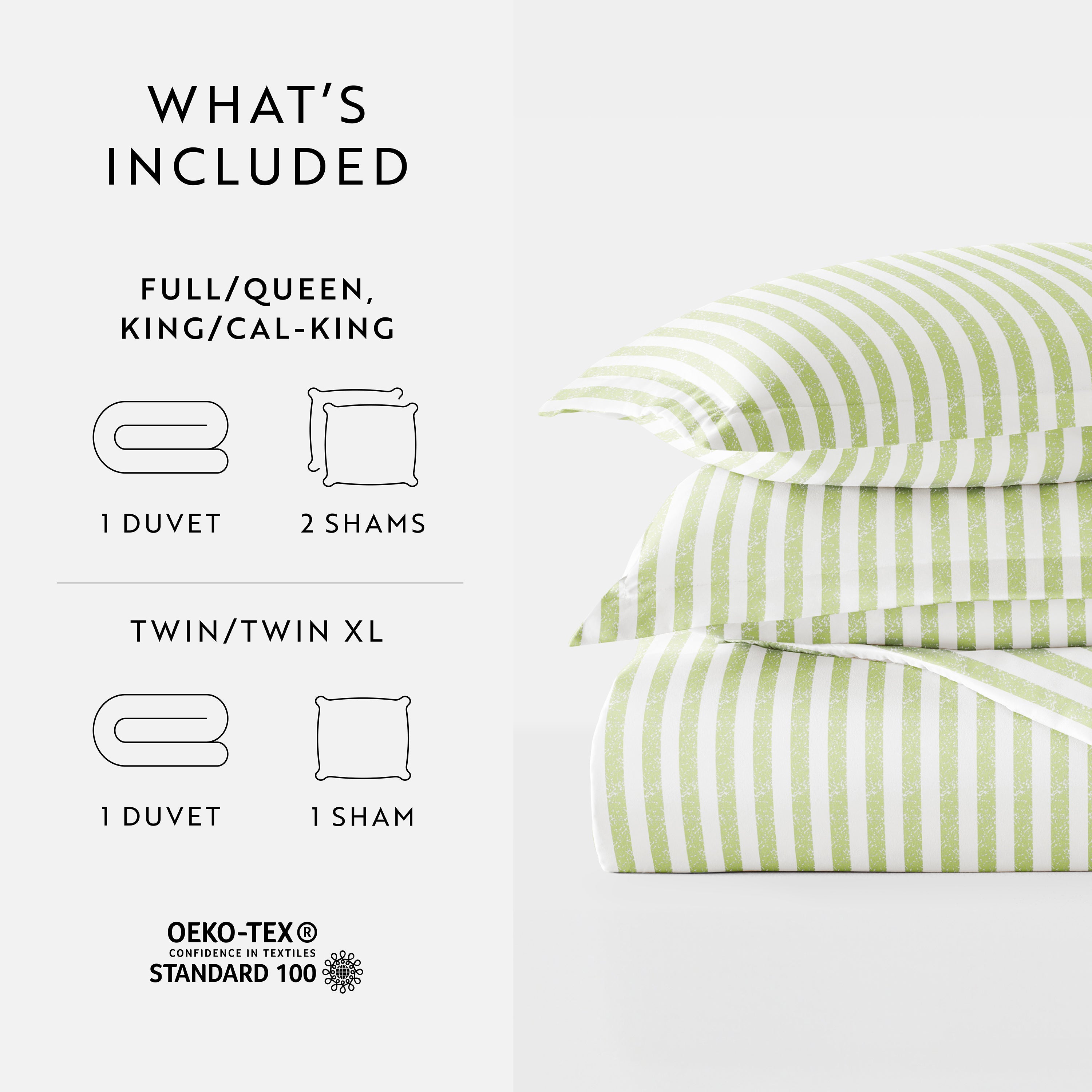 Puffed Rugged Stripes Patterned Duvet Cover Set
