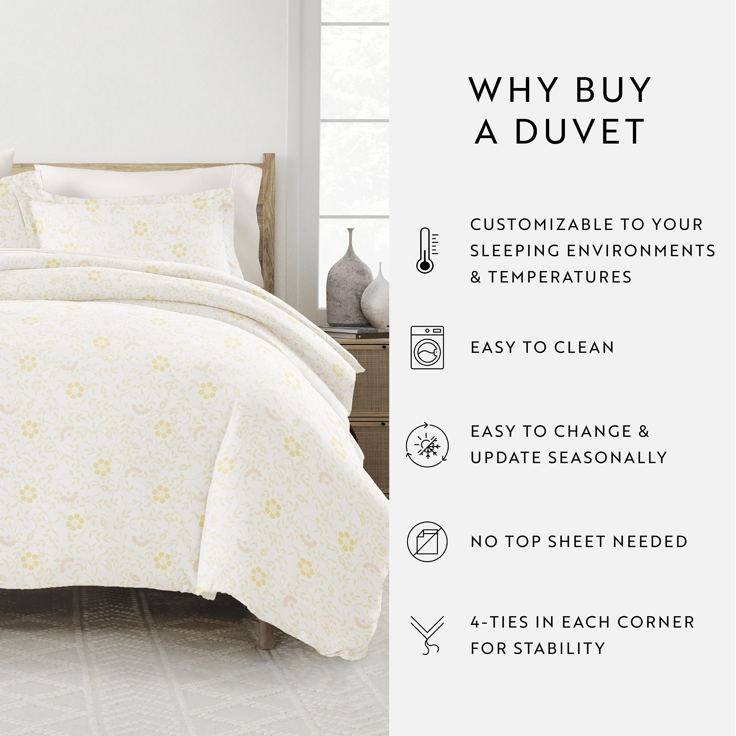 Spring Vines Patterned Duvet Cover Set