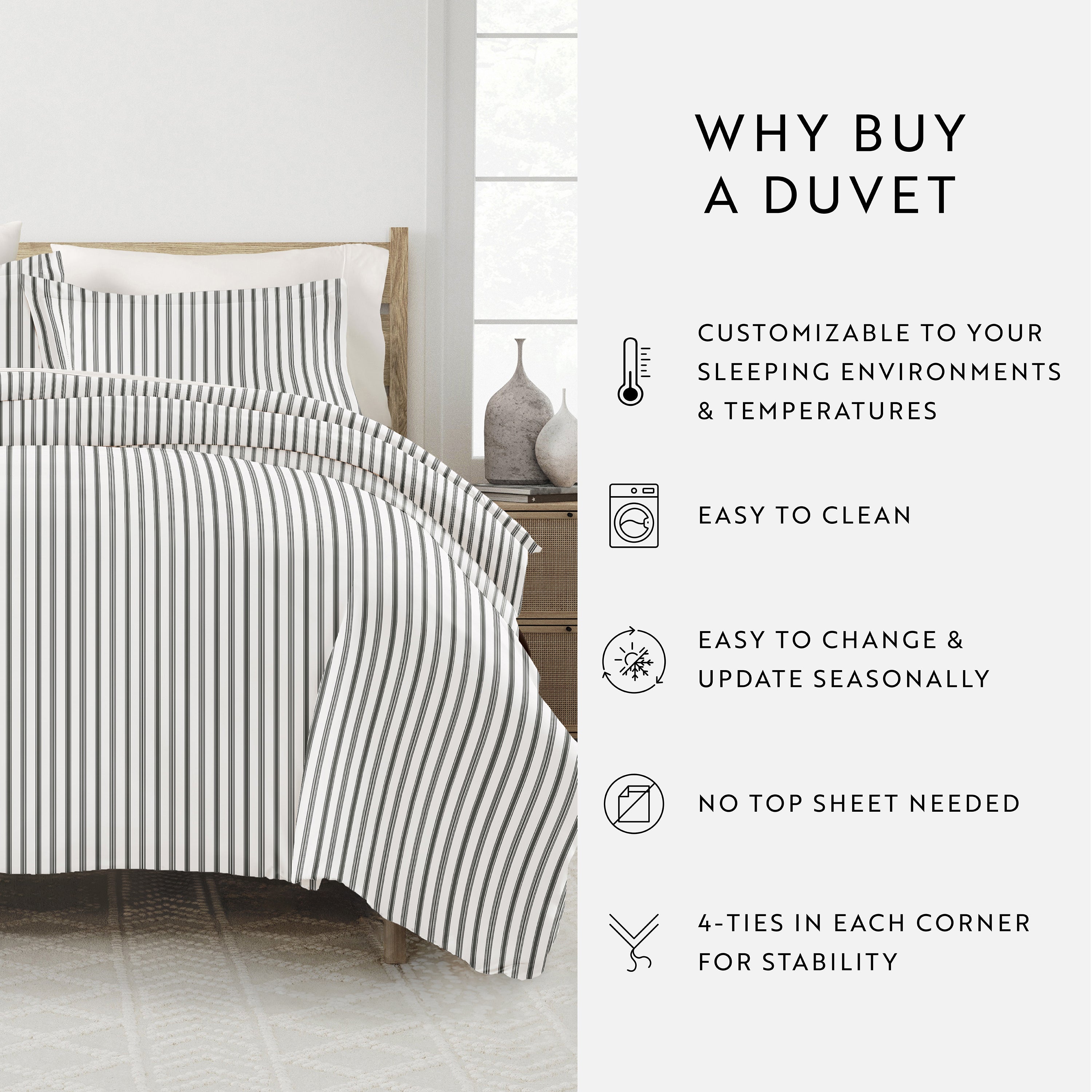 Vertical Dreams Patterned Duvet Cover Set