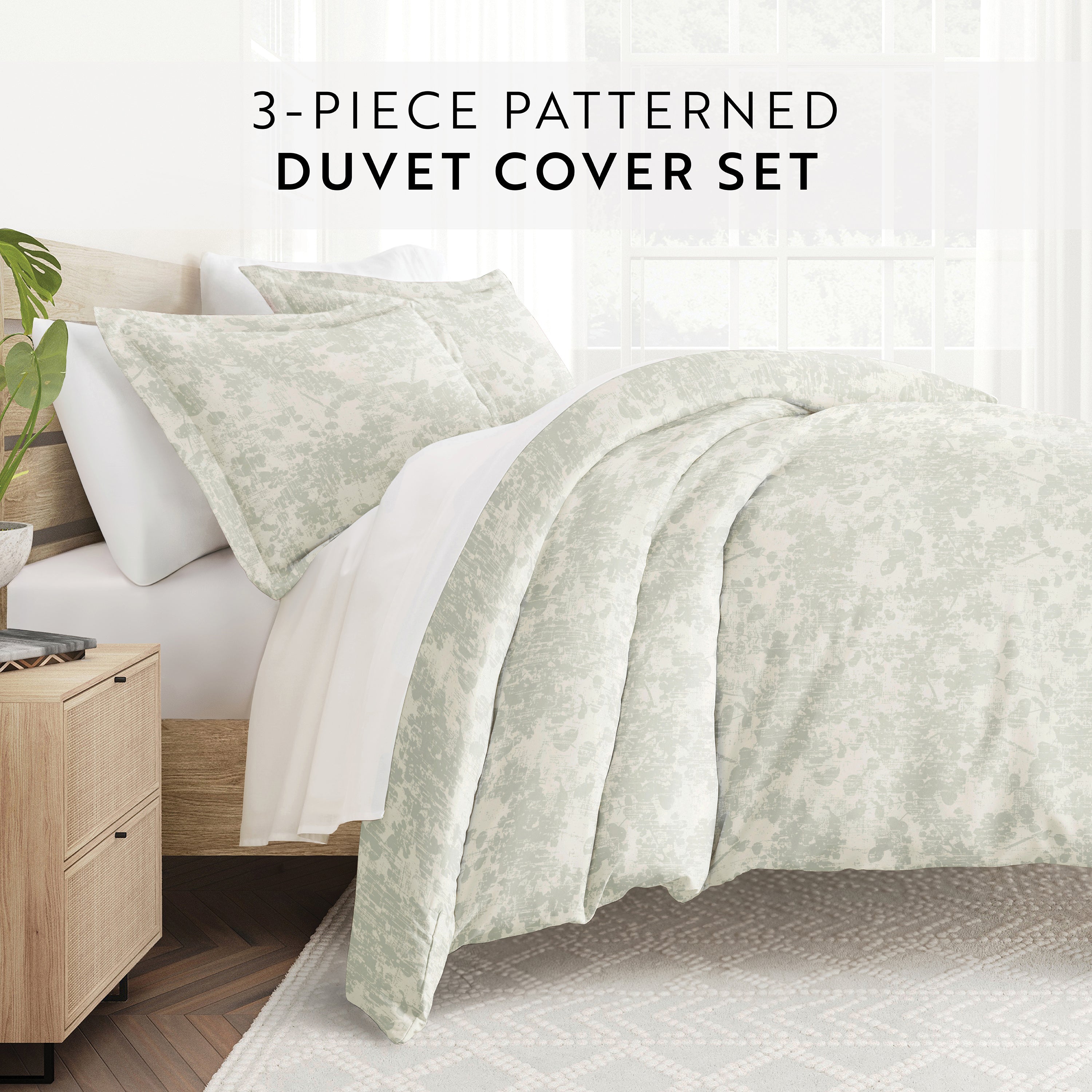 Weathered Floral Patterned Duvet Cover Set