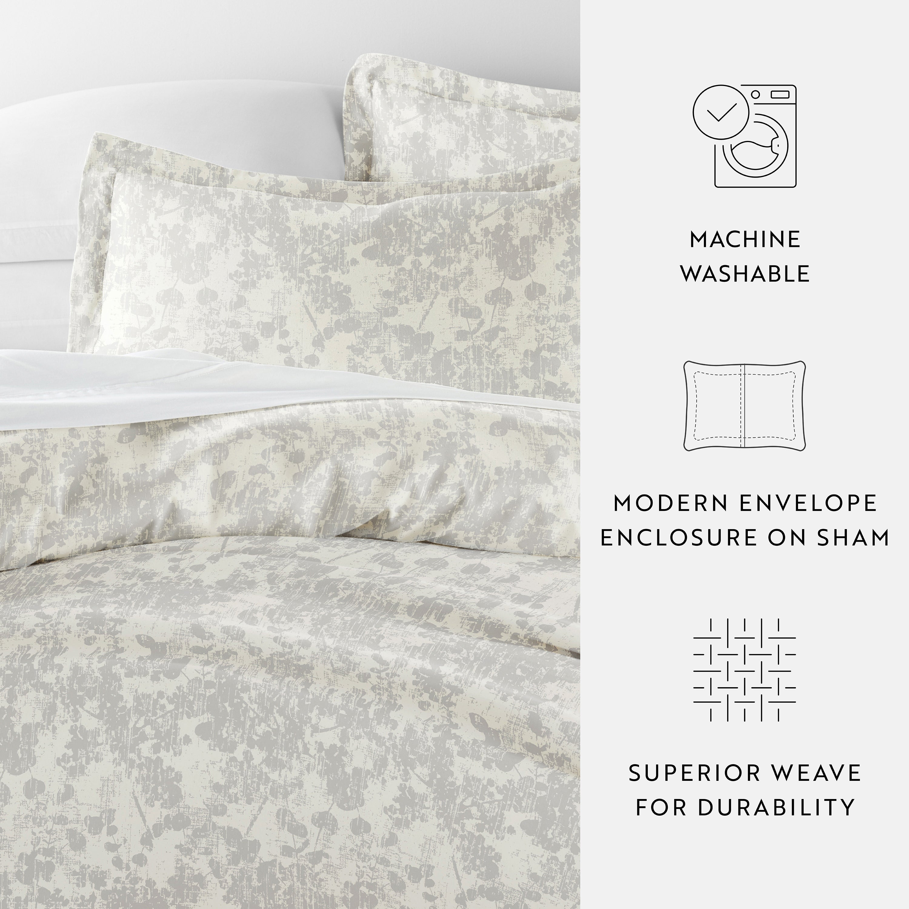 Weathered Floral Patterned Duvet Cover Set