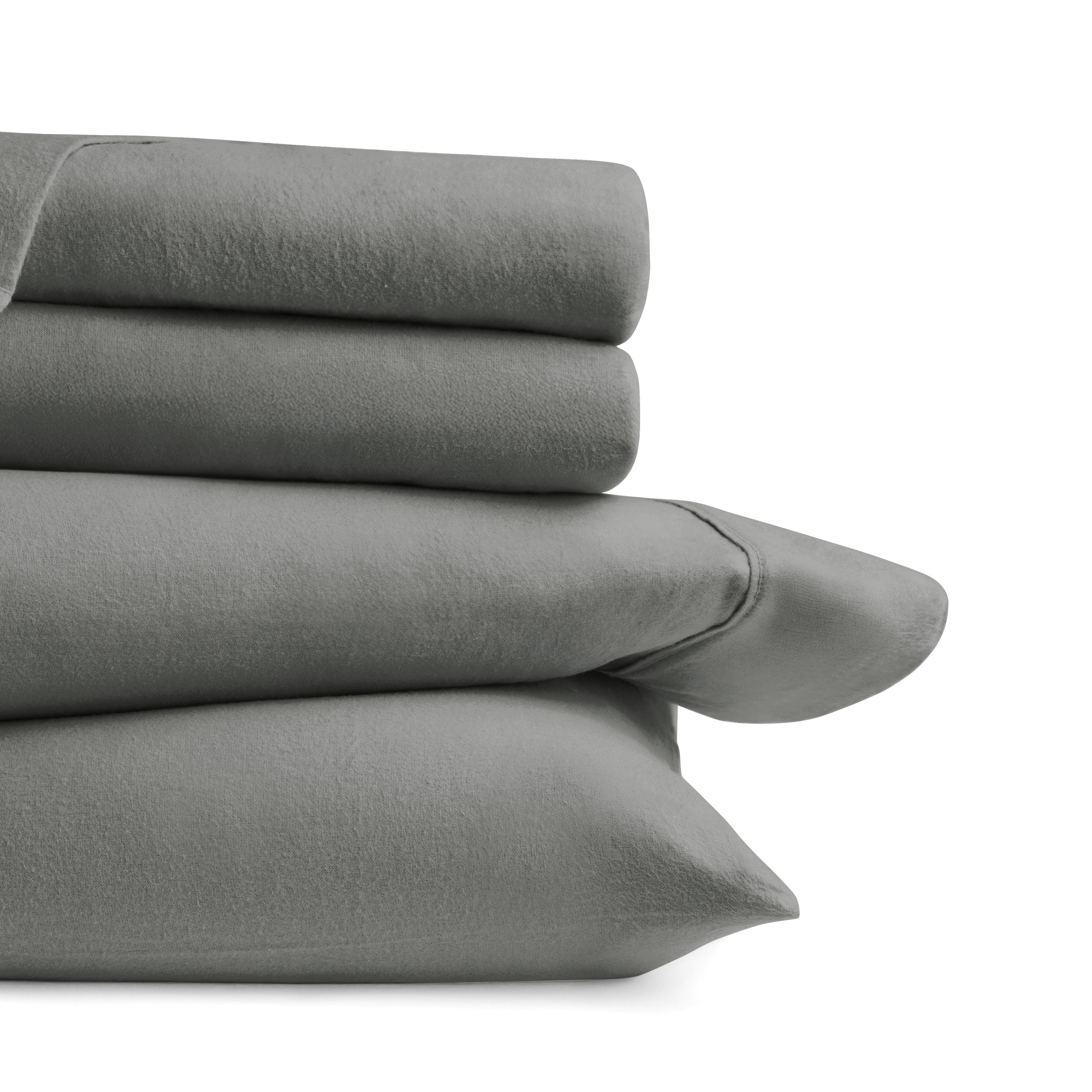 4-Piece 100% Cotton Flannel Sheet Set
