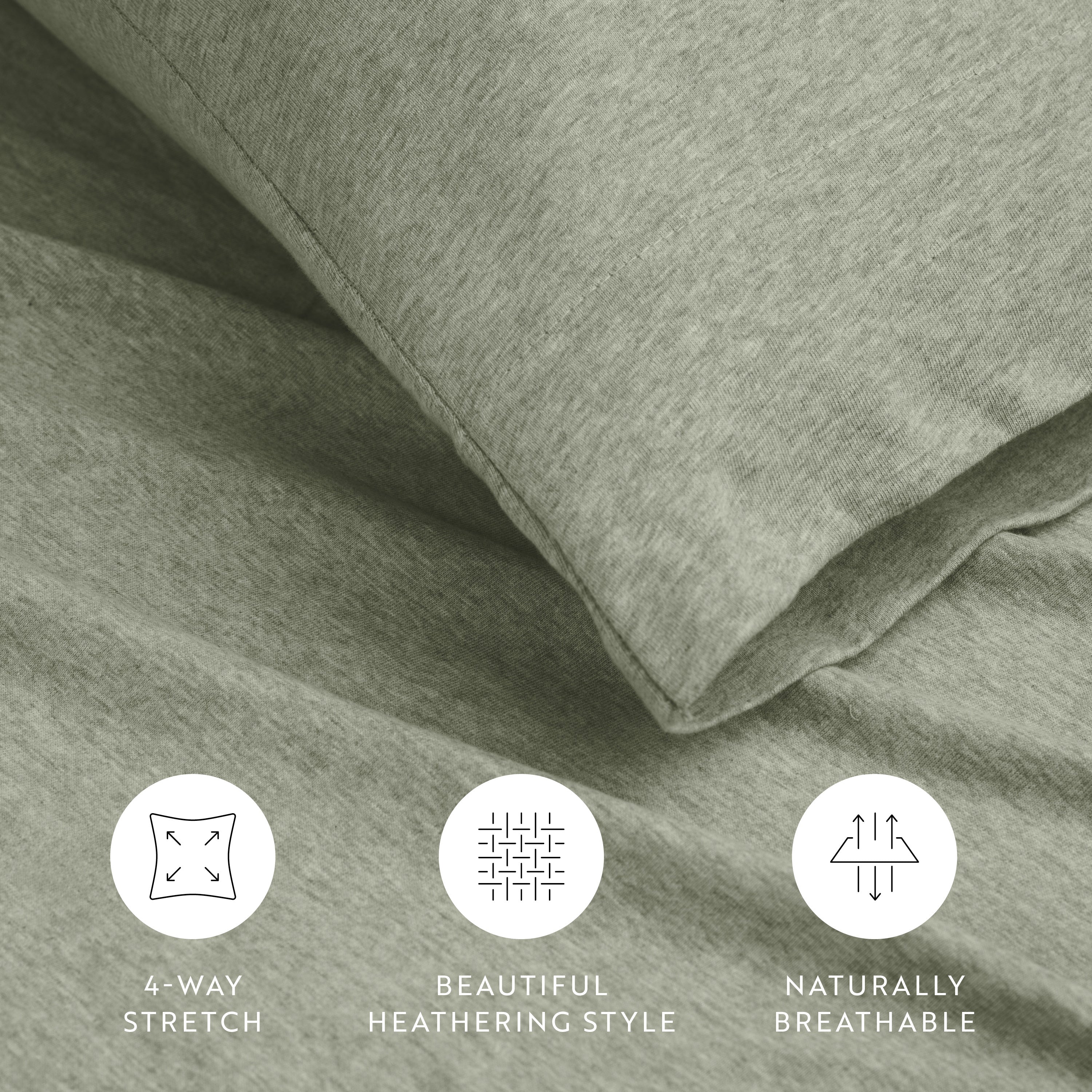 4-Piece 100% Cotton Jersey Knit Sheet Set