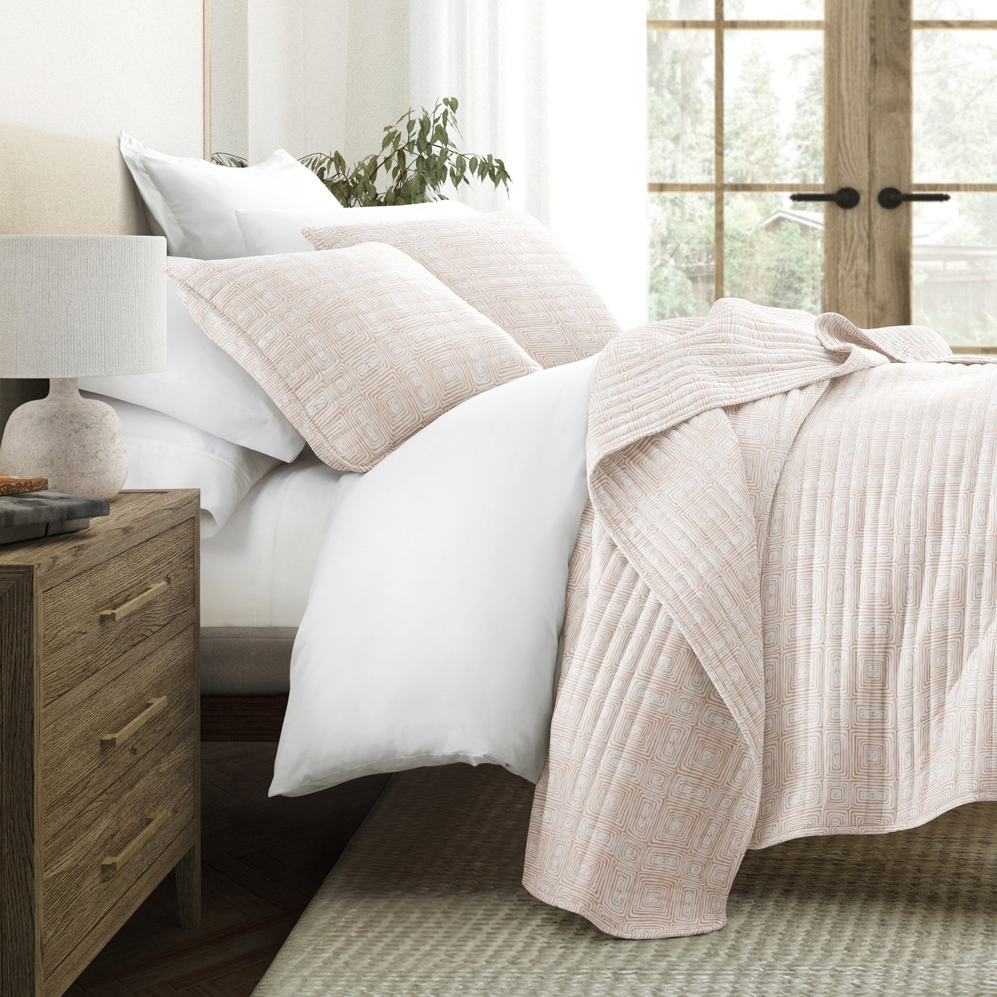 3 Piece Quilt Set - Super Soft - Lightweight - All Season Quilted Coverlet - Timeless Patterns