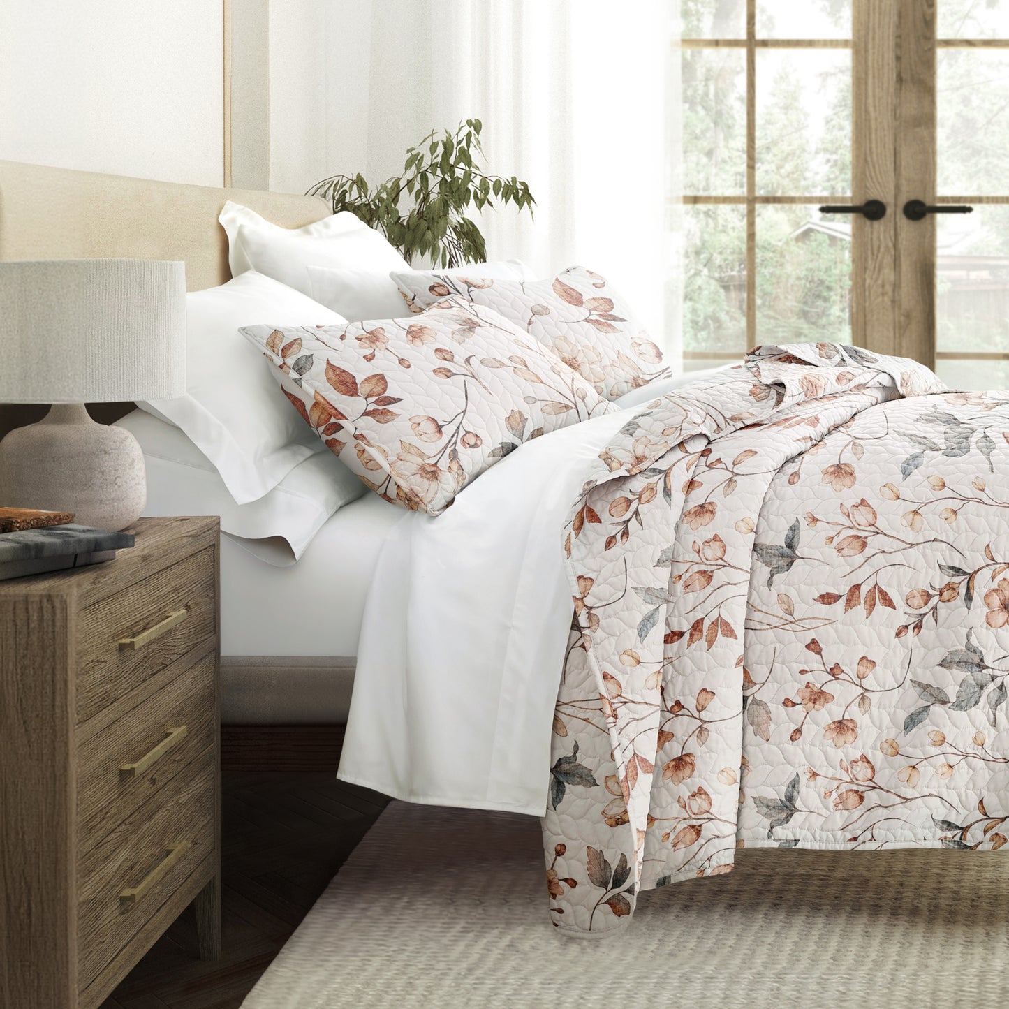 3 Piece Quilt Set - Super Soft - Lightweight - All Season Quilted Coverlet - Timeless Patterns