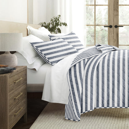 3 Piece Quilt Set - Super Soft - Lightweight - All Season Quilted Coverlet - Timeless Patterns