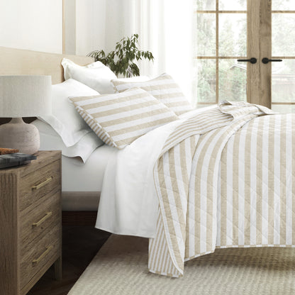 3 Piece Quilt Set - Super Soft - Lightweight - All Season Quilted Coverlet - Timeless Patterns