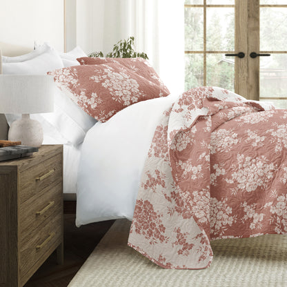 3 Piece Quilt Set - Super Soft - Lightweight - All Season Quilted Coverlet - Timeless Patterns