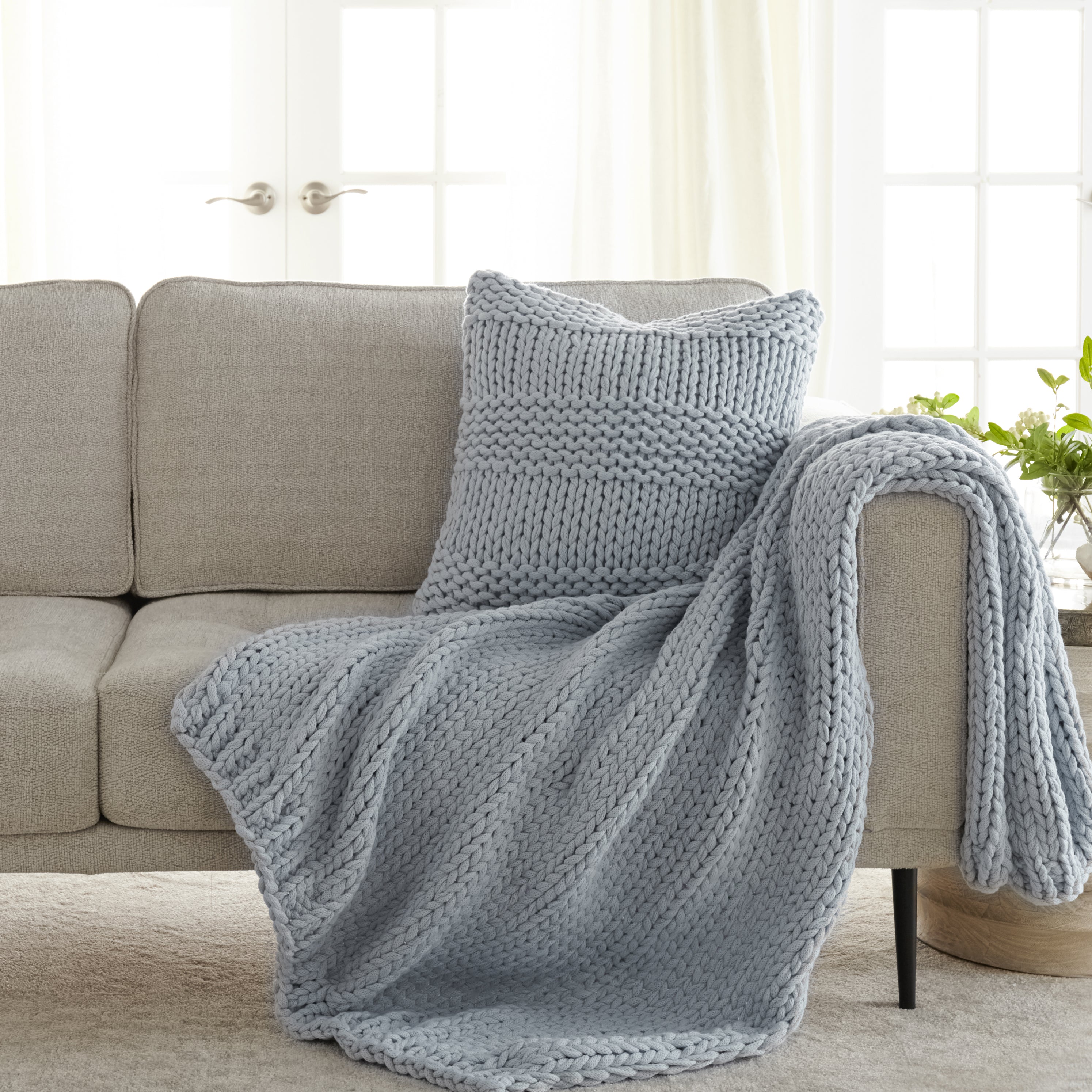 The range cheap chunky knit throw