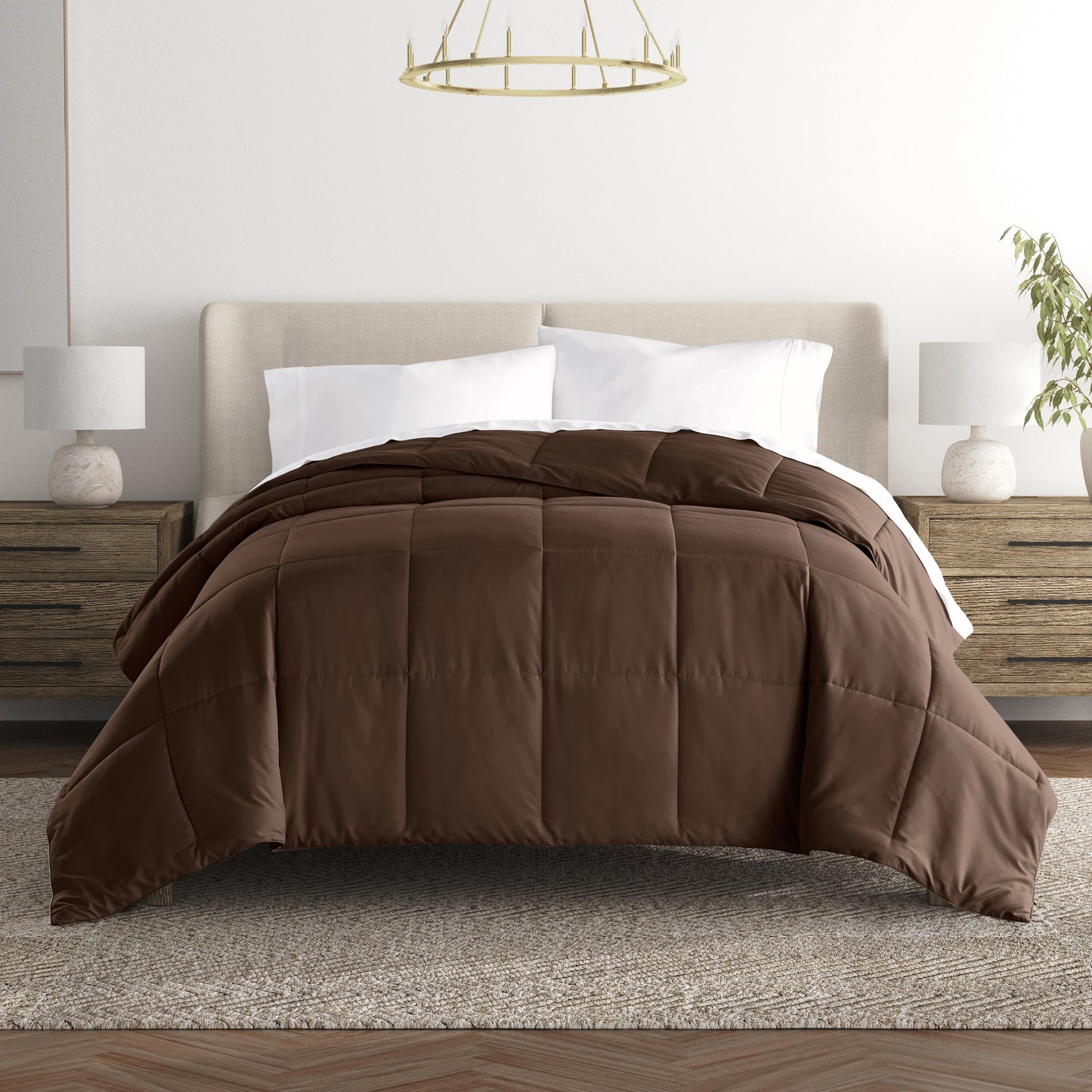 Comforter Solid Color Lightweight Microfiber All Season Down-Alternative Ultra Soft Bedding