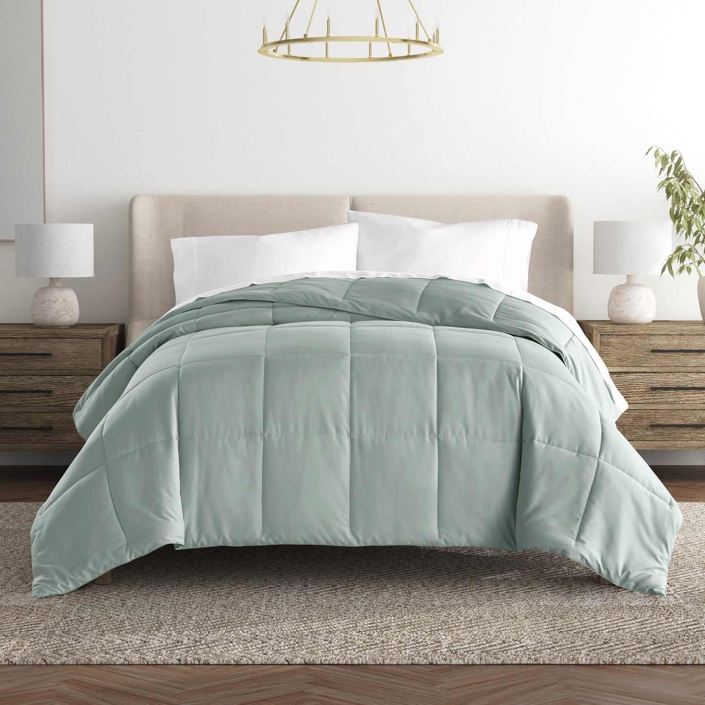 Comforter Solid Color Lightweight Microfiber All Season Down-Alternative Ultra Soft Bedding