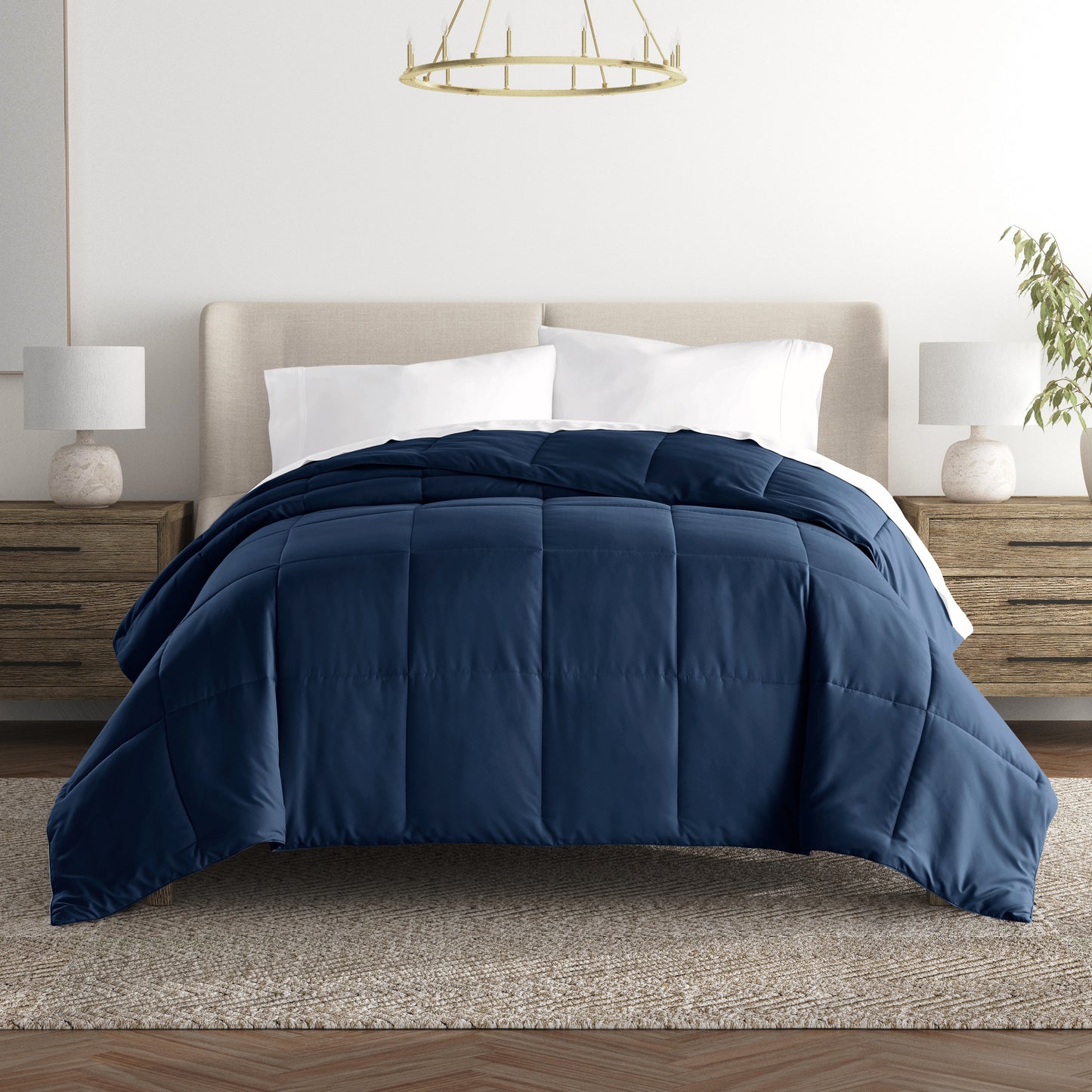 Comforter Solid Color Lightweight Microfiber All Season Down-Alternative Ultra Soft Bedding