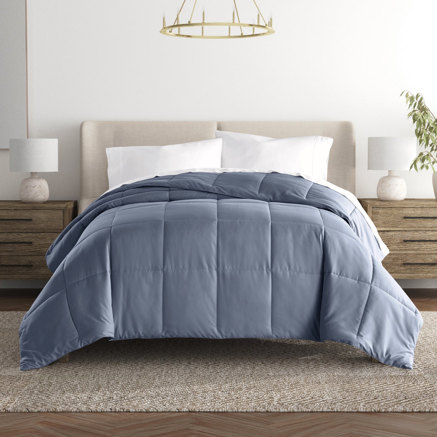 Comforter Solid Color Lightweight Microfiber All Season Down-Alternative Ultra Soft Bedding