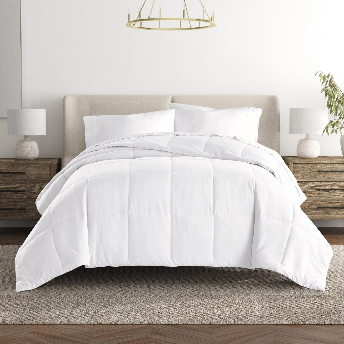 Comforter Solid Color Lightweight Microfiber All Season Down-Alternative Ultra Soft Bedding